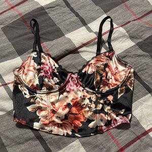 Floral Satin Bralette